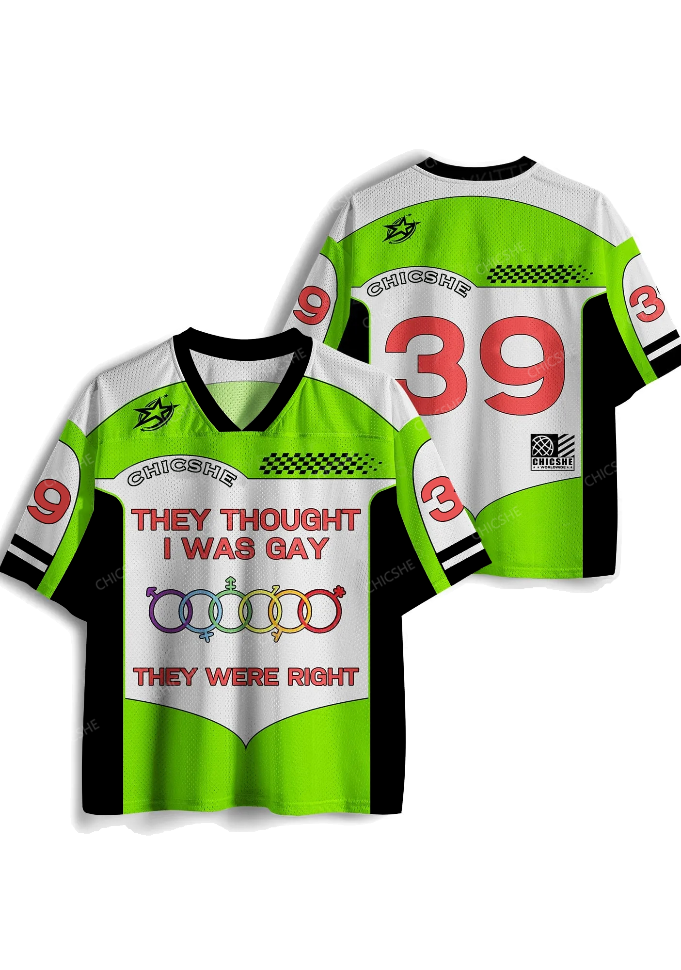 Custom Green I Was Gay Pride Y2K Sport Jersey Shirts Chicshe