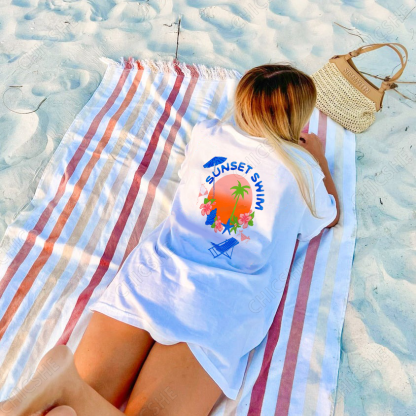 Sunset Swim Print T-Shirt