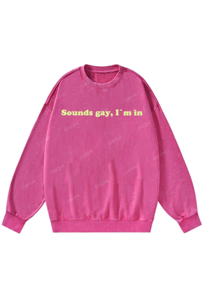 Sounds Gay Y2K Washed Sweatshirts Chicshe