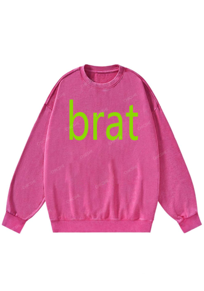 Green Brat Y2K Washed Sweatshirts Chicshe