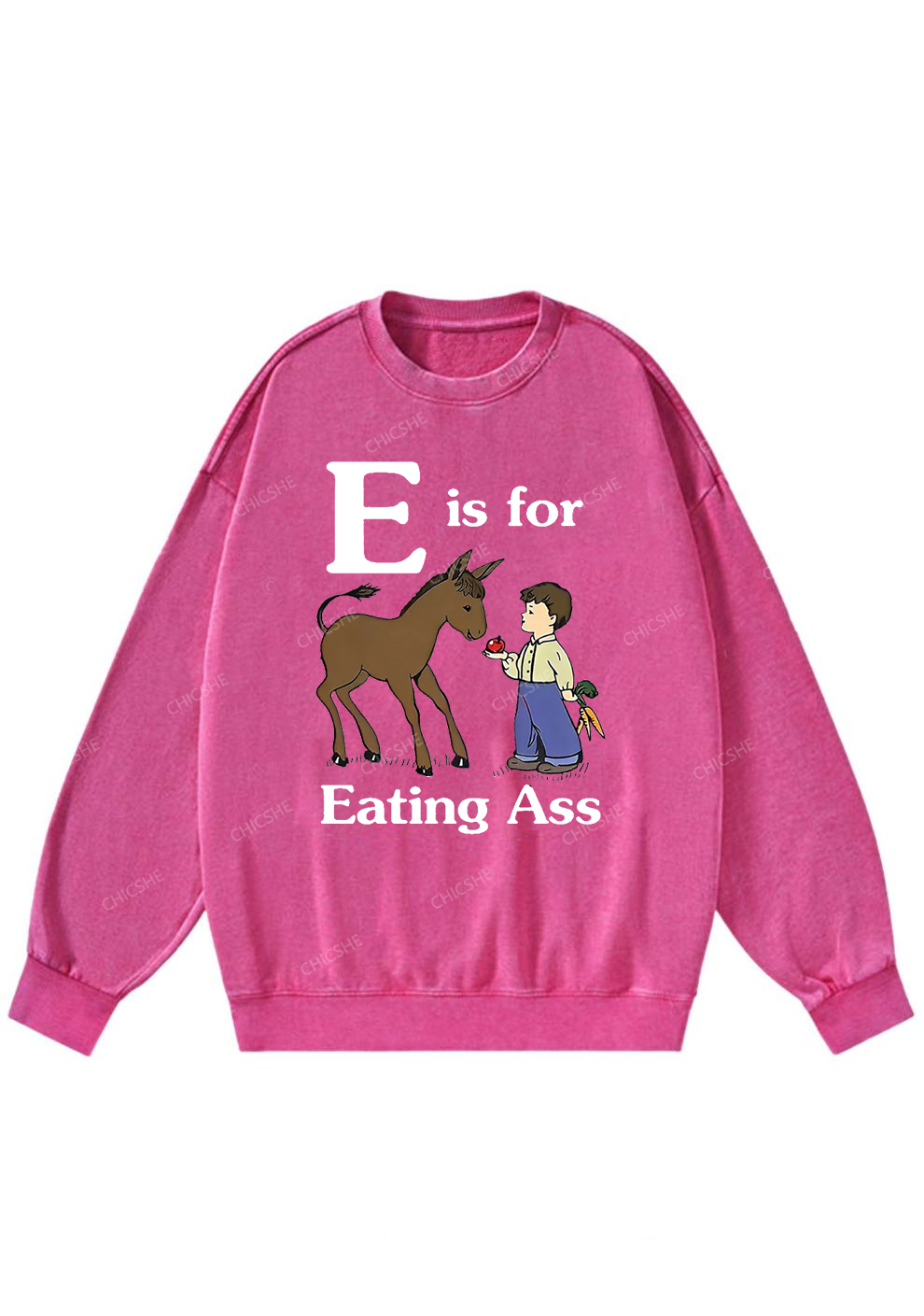 E Is For Eating Axx Y2K Washed Sweatshirts Chicshe