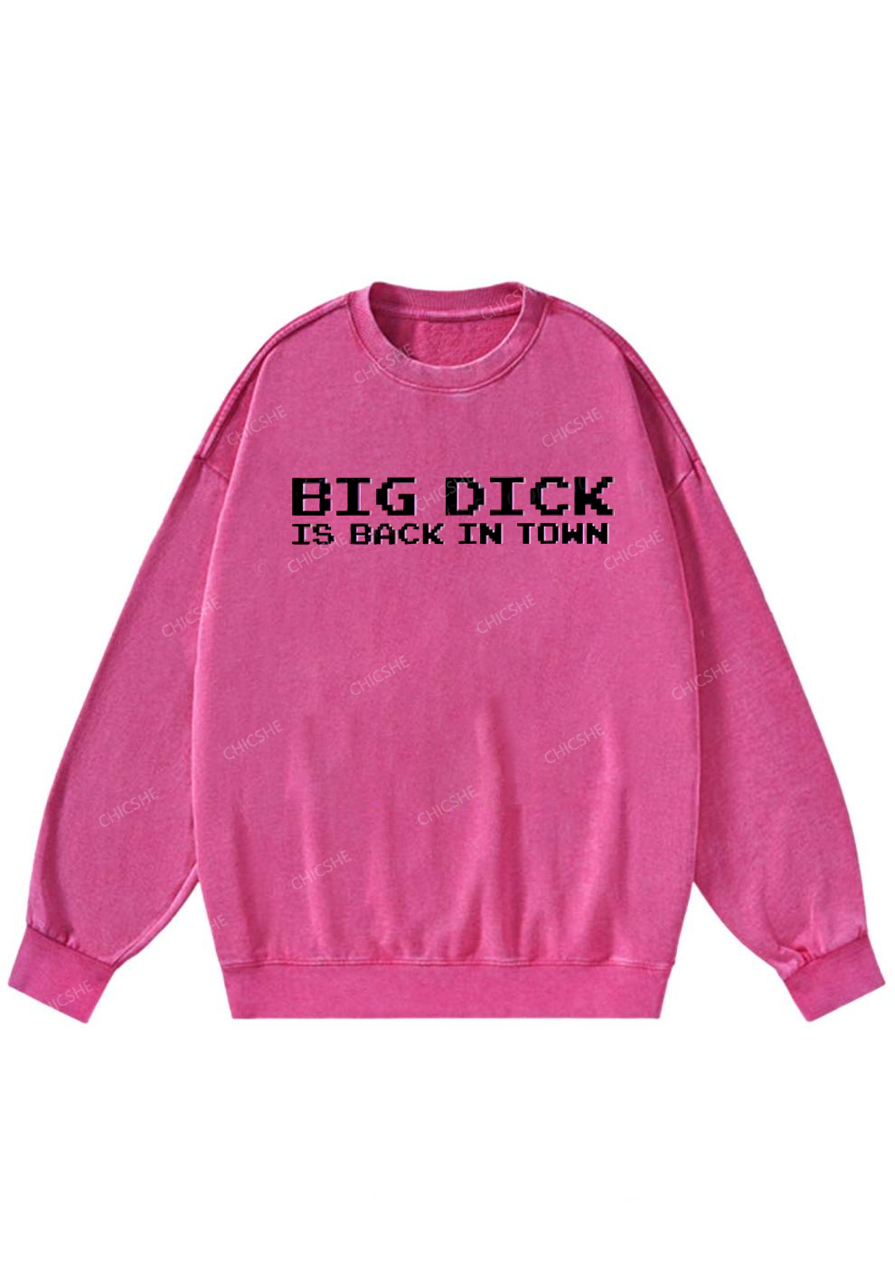 Big Is Back In Town Y2K Washed Sweatshirts Chicshe