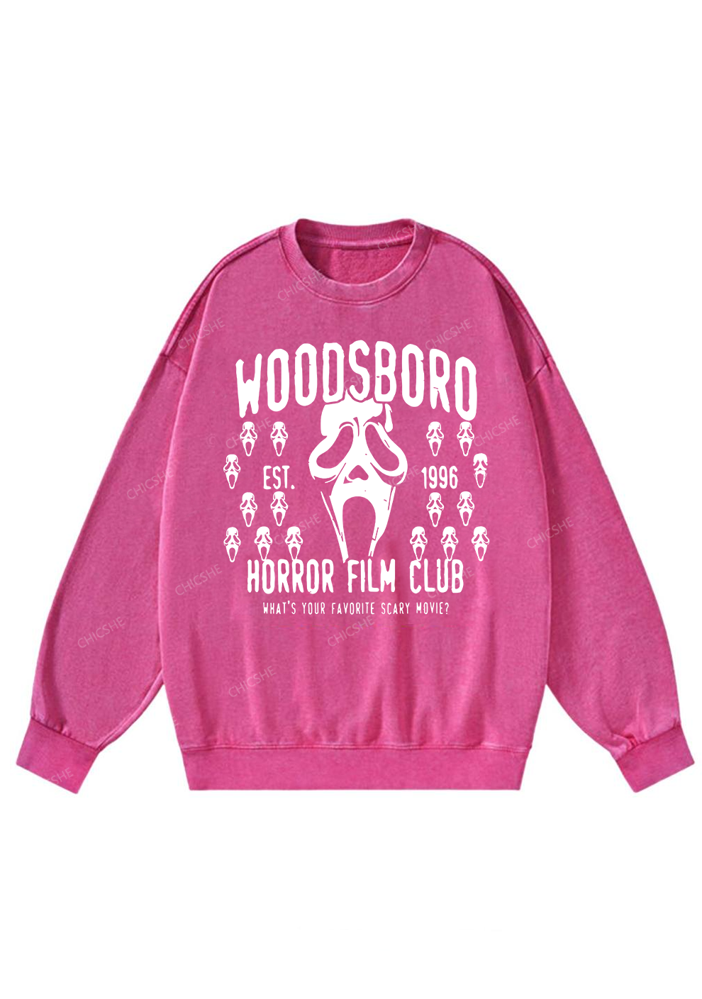 Chicshe Horror Flim Club Y2K Washed Sweatshirts 