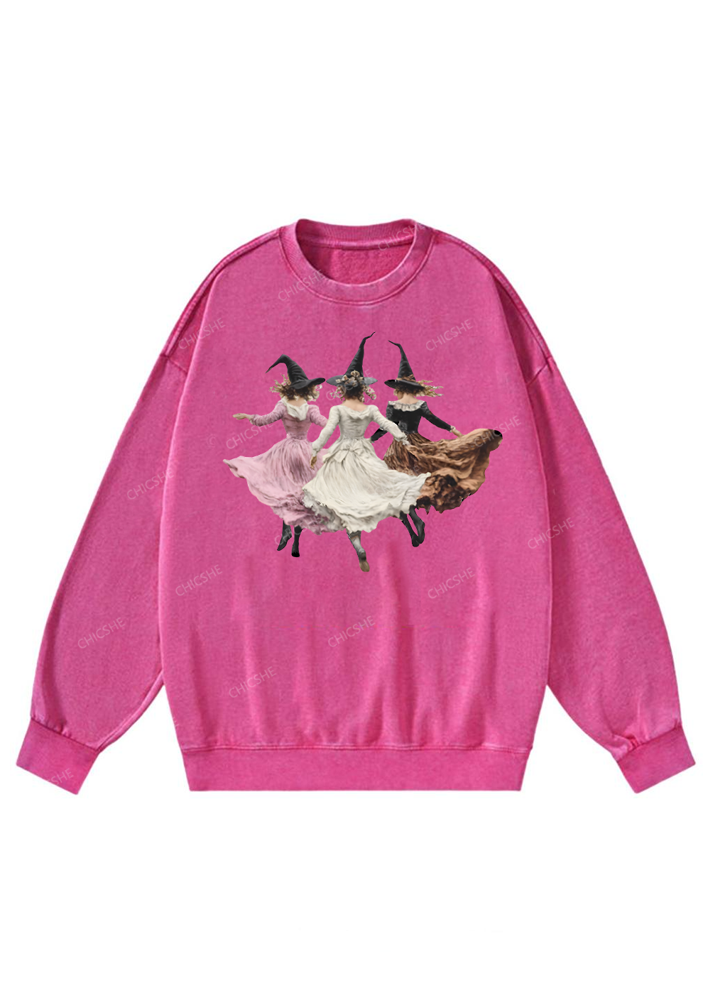 Chicshe Halloween Girls Y2K Washed Sweatshirts 