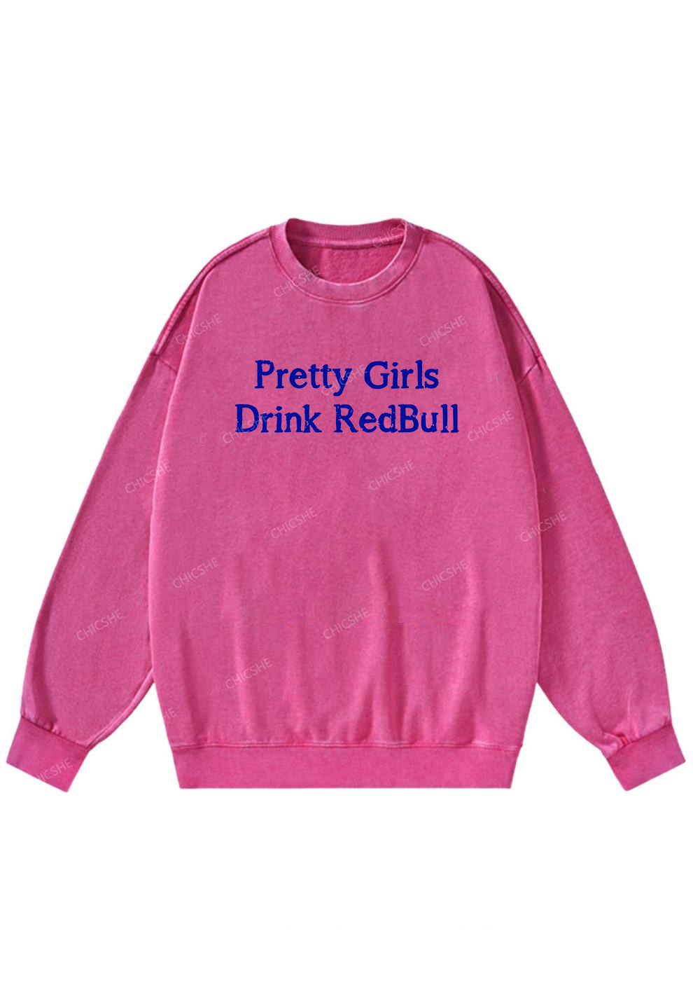 Pretty Girls Drink Redbull Y2K Washed Sweatshirts Chicshe