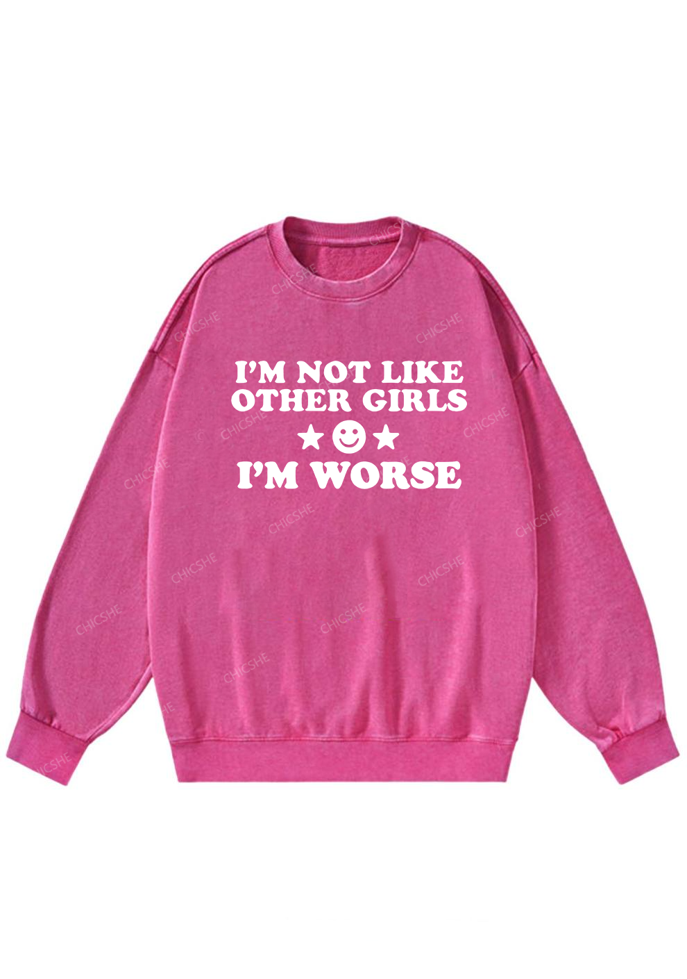 I'm Worse Y2K Washed Sweatshirts Cherrykitten