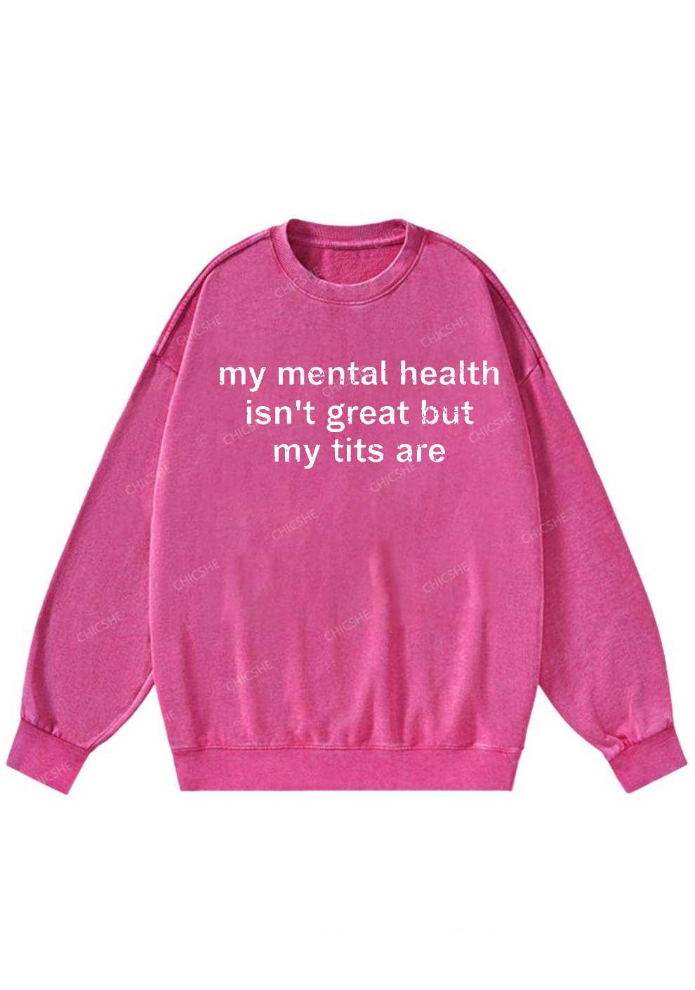 My Mental Health Isn't Great Y2K Washed Sweatshirts Cherrykitten