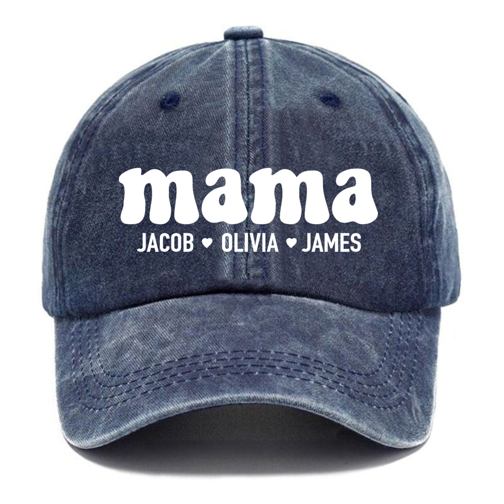 Custom Mama Vintage Casual Washed Cap