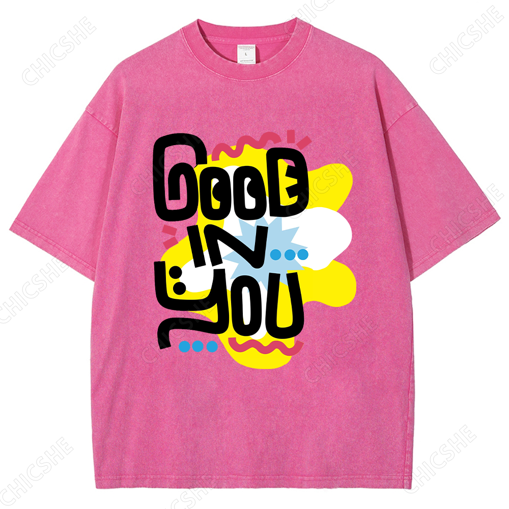 Good In You Letter Printed Washed Tee