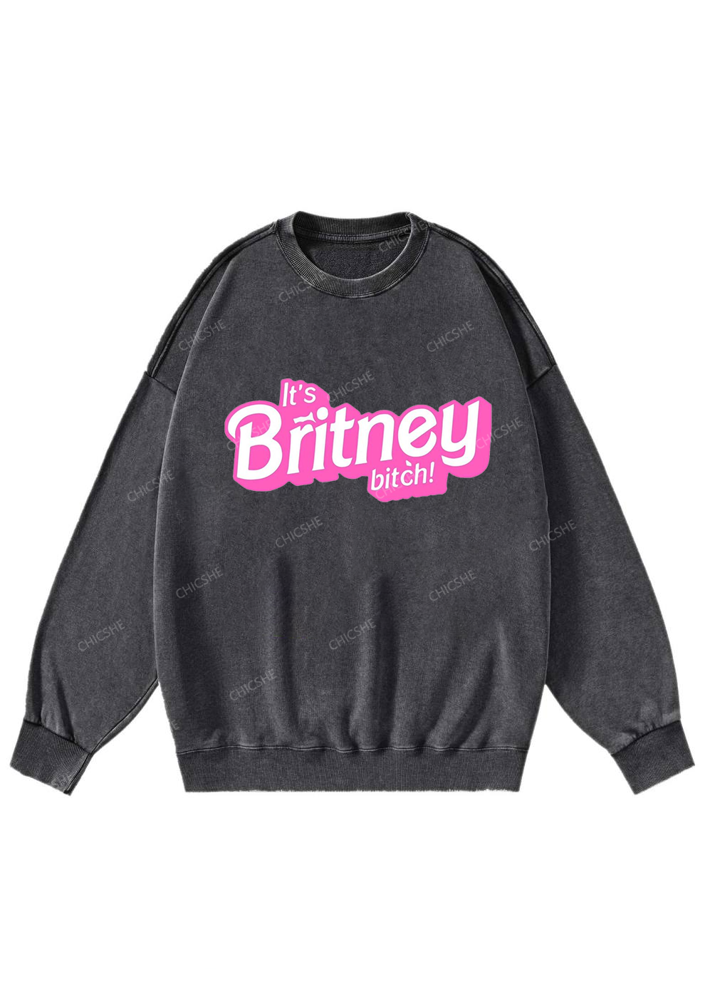 It's Britney Bixch Y2K Washed Sweatshirts Chicshe