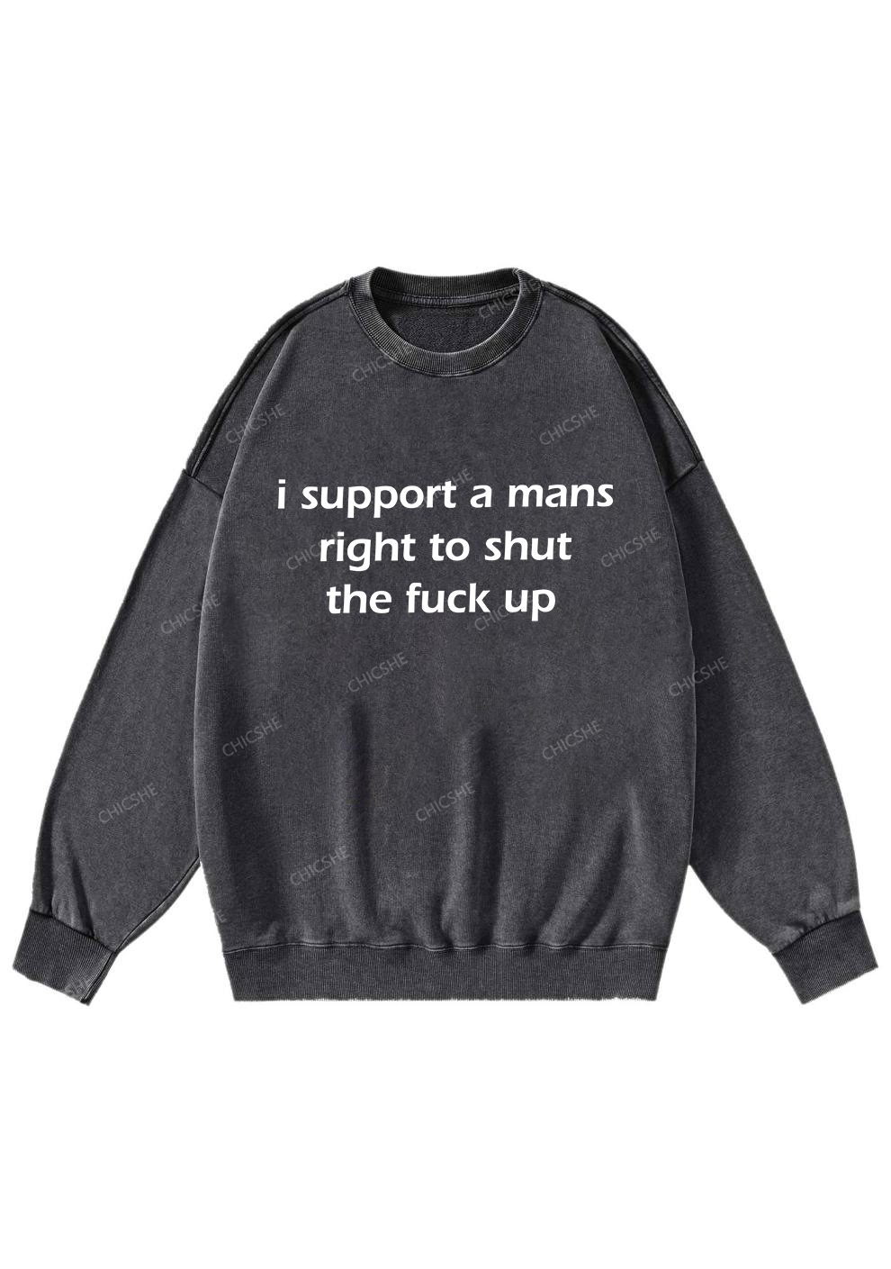I Support A Mans Right Y2K Washed Sweatshirts Chicshe