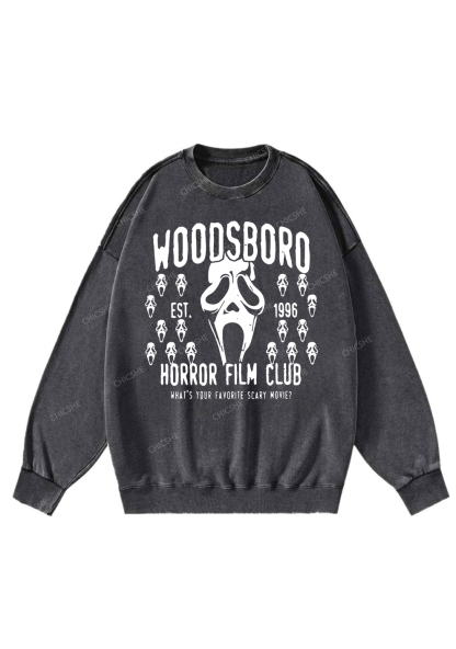 Chicshe Horror Flim Club Y2K Washed Sweatshirts 