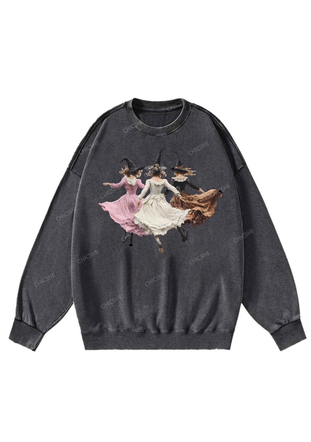 Chicshe Halloween Girls Y2K Washed Sweatshirts 