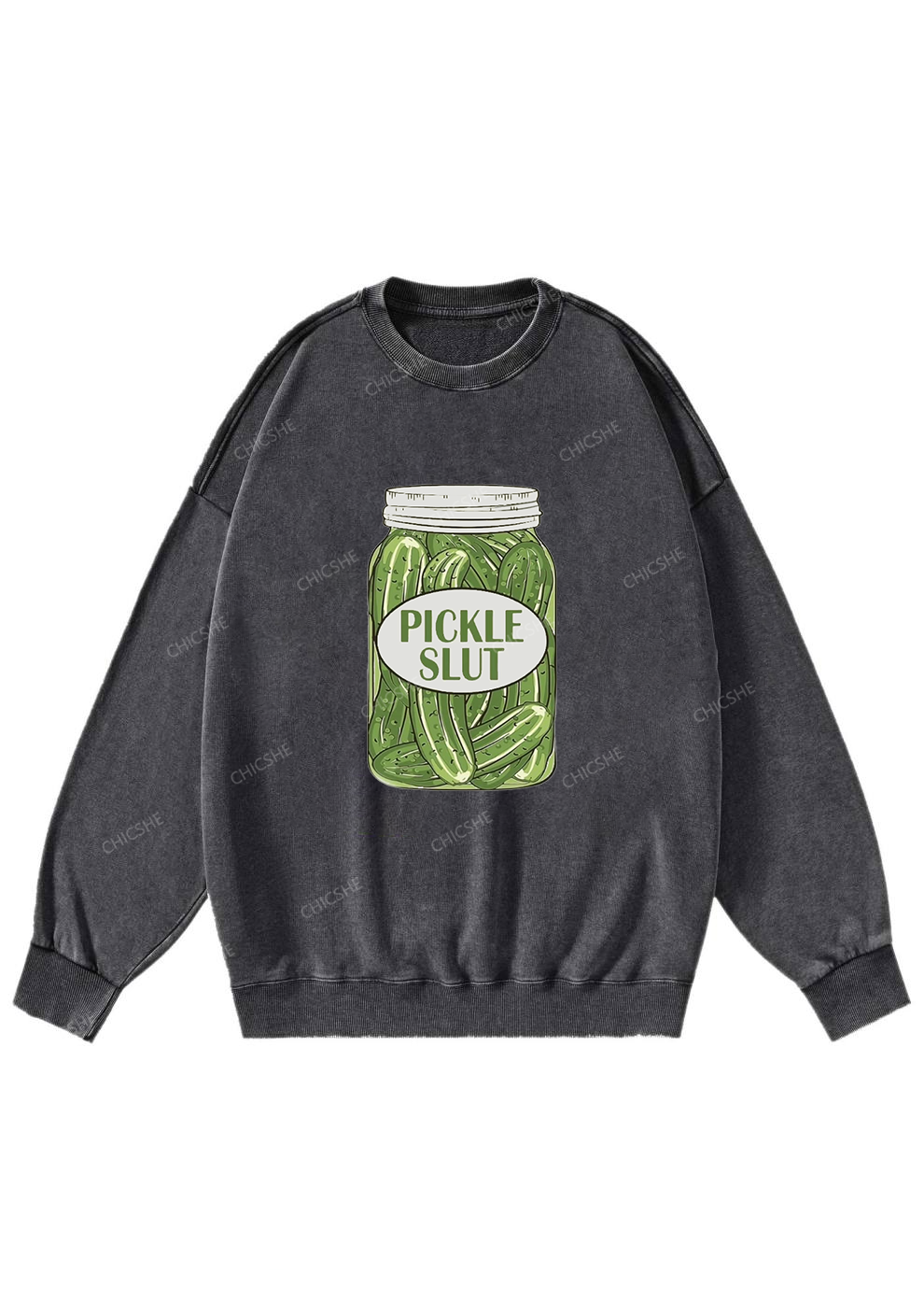 Pickle Slxt Y2K Washed Sweatshirts Chicshe