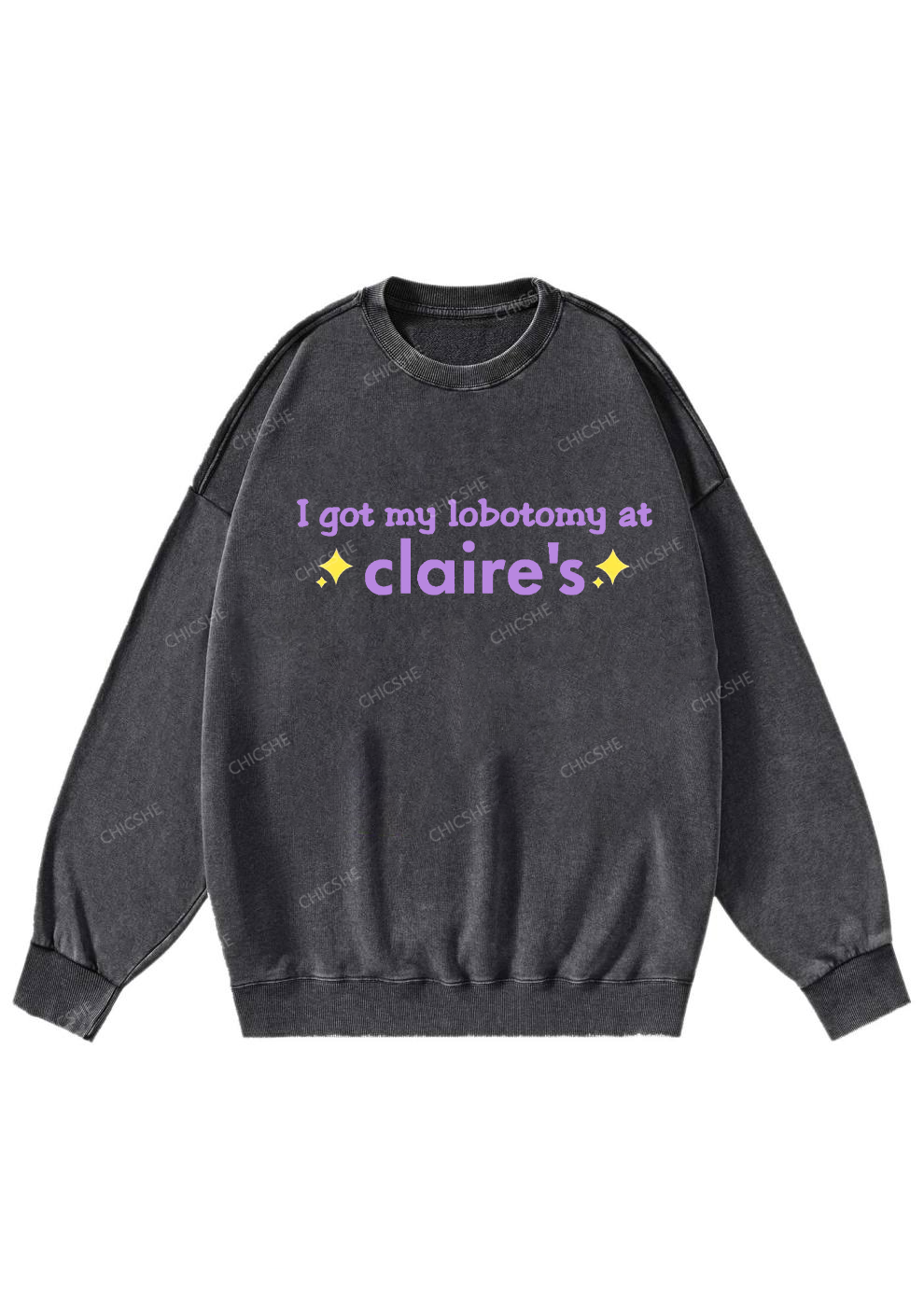 I Got My Lobotomy At Claire's Y2K Washed Sweatshirts Cherrykitten
