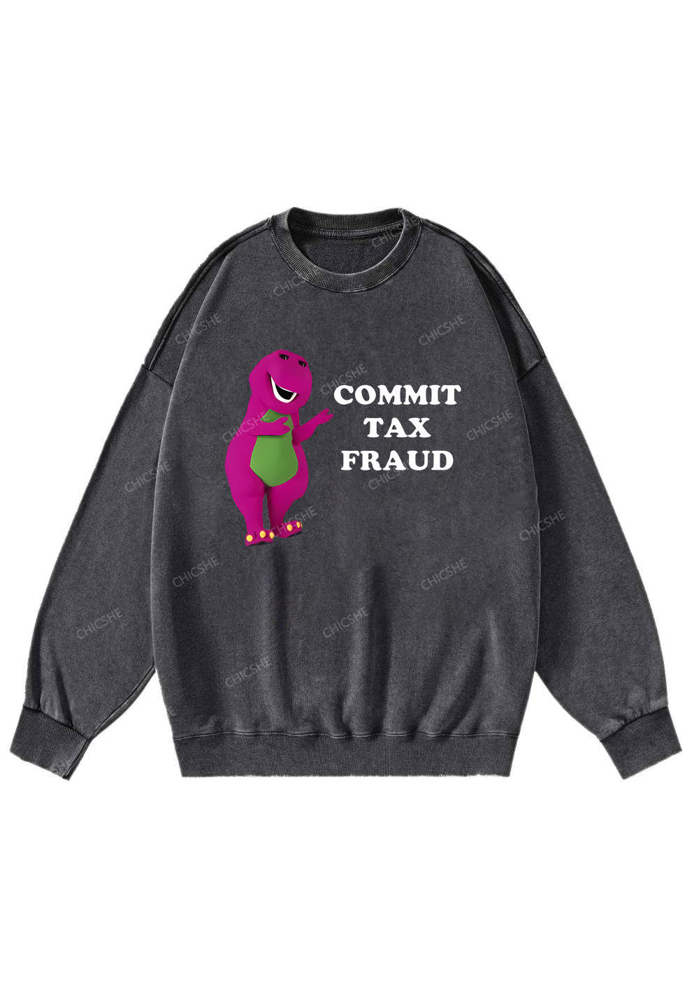 Commit Tax Fraud Y2K Washed Sweatshirts Chicshe