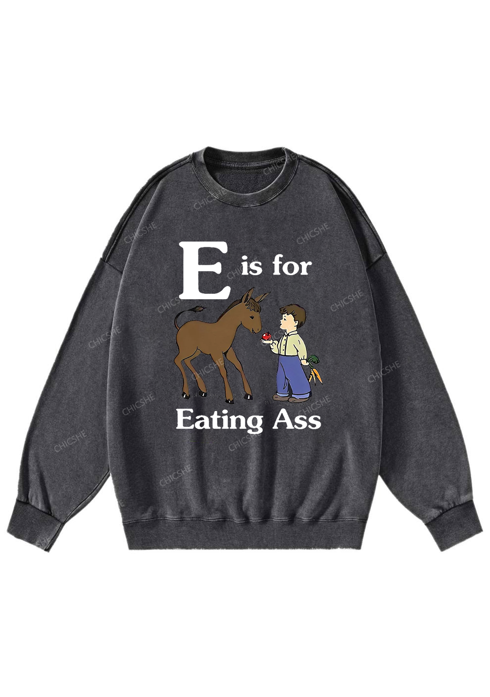 E Is For Eating Axx Y2K Washed Sweatshirts Chicshe