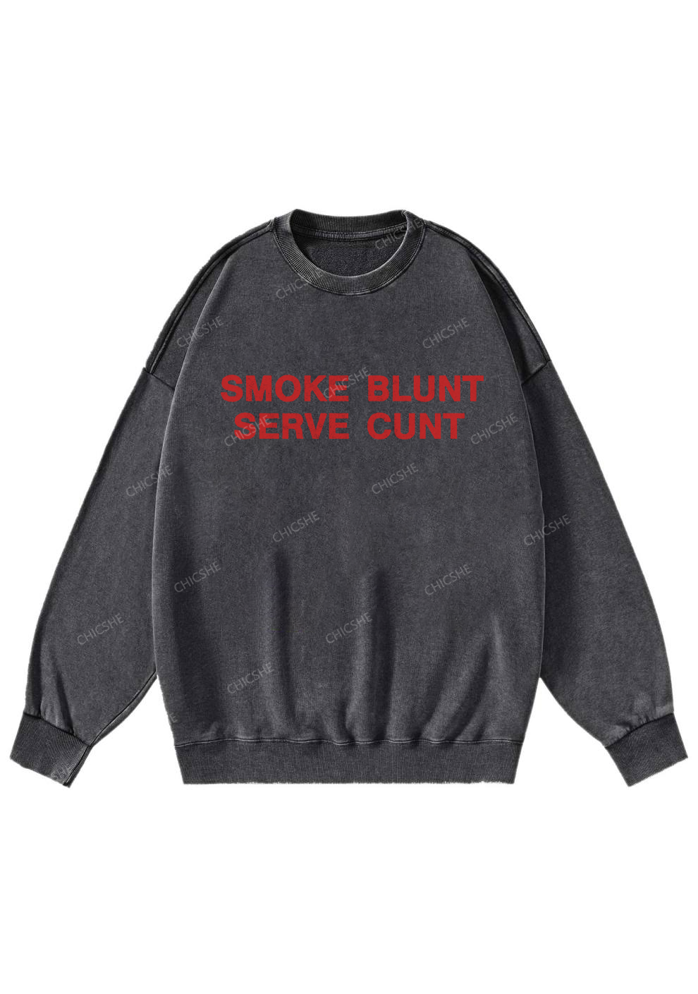 Smoke Blunt Y2K Washed Sweatshirts Chicshe