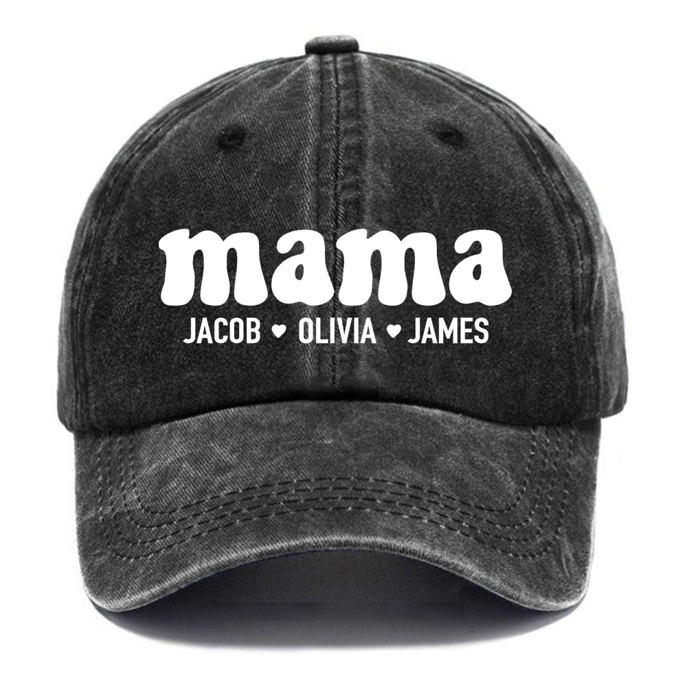 Custom Mama Vintage Casual Washed Cap