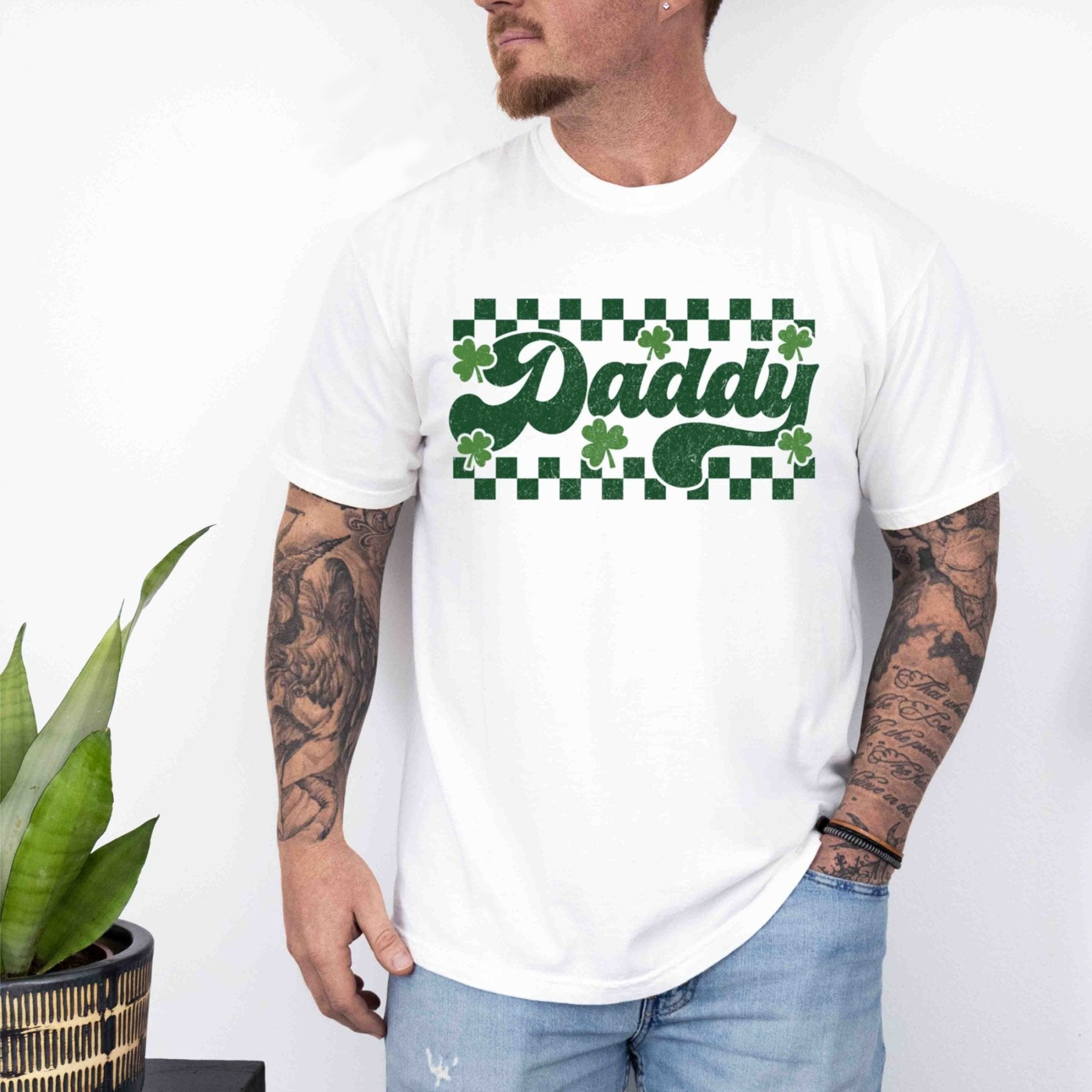 St. Patrick Retro Checkered Daddy Shirt