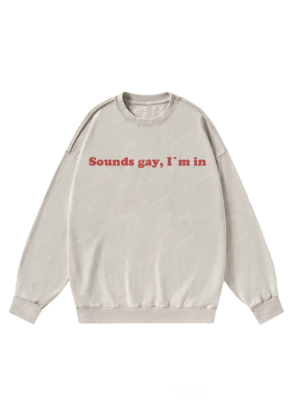 Sounds Gay Y2K Washed Sweatshirts Chicshe