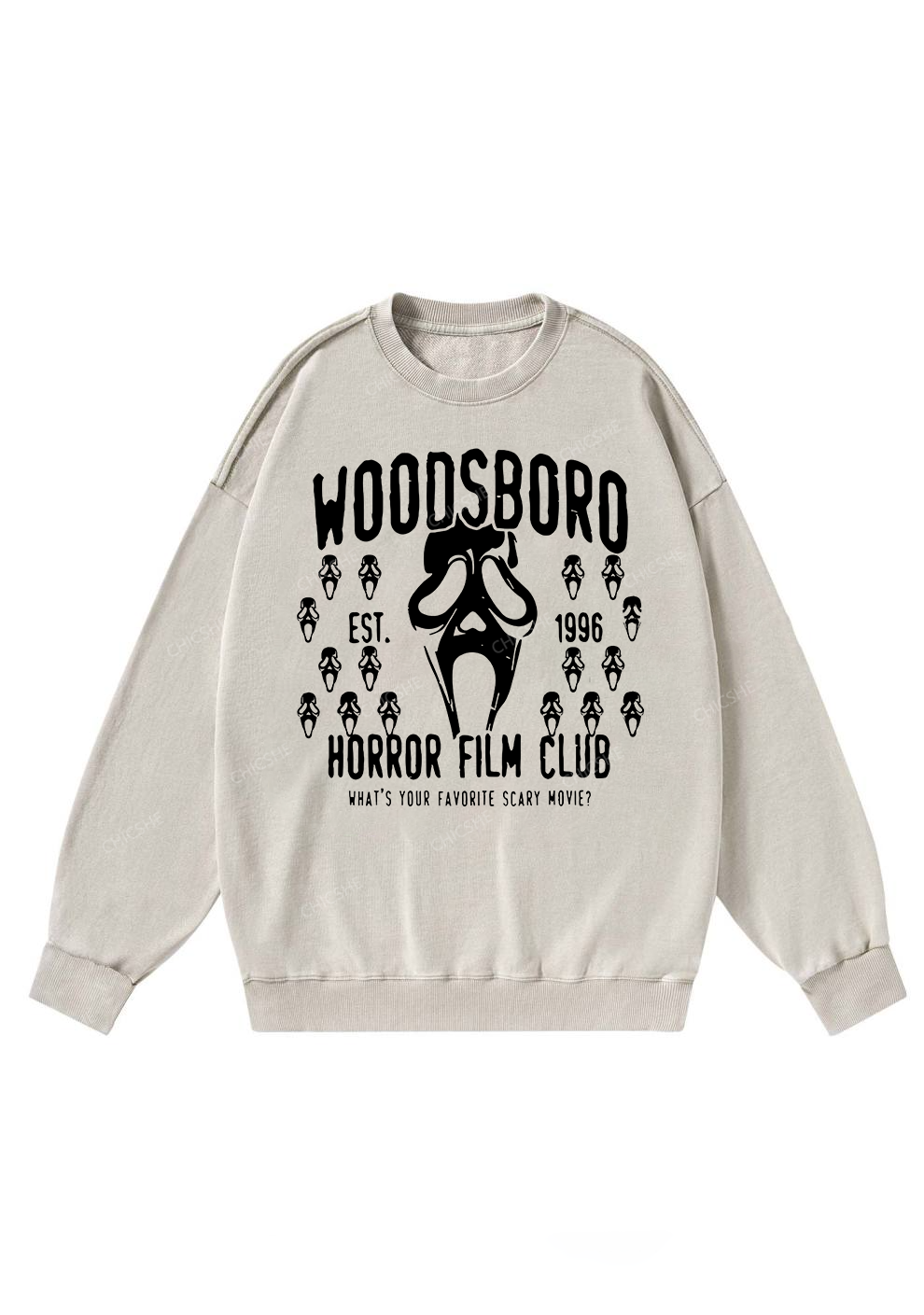 Chicshe Horror Flim Club Y2K Washed Sweatshirts 