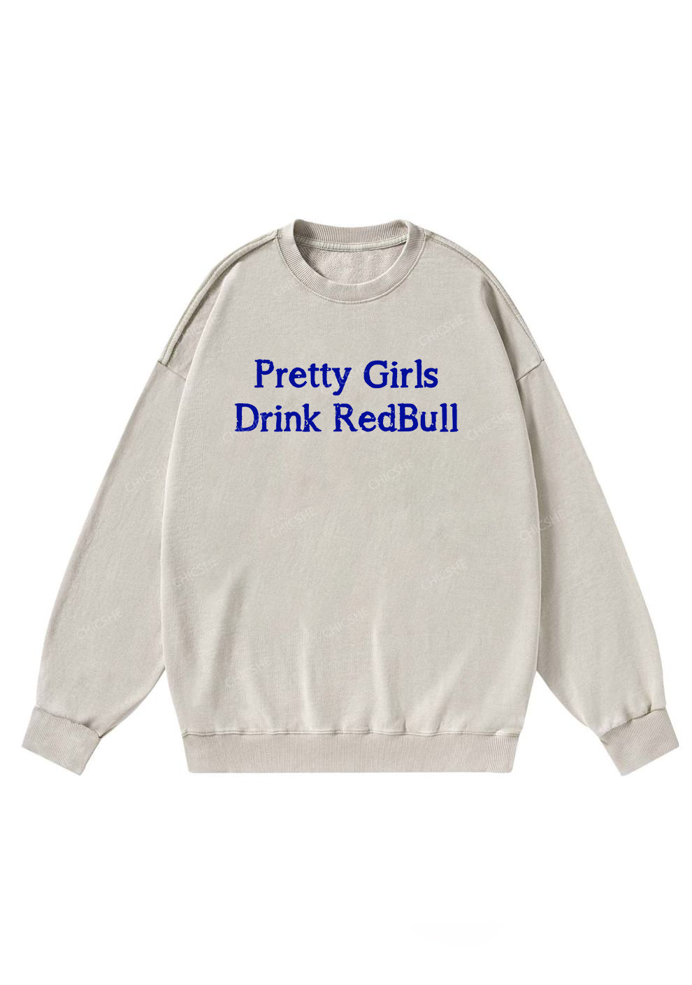 Pretty Girls Drink Redbull Y2K Washed Sweatshirts Chicshe