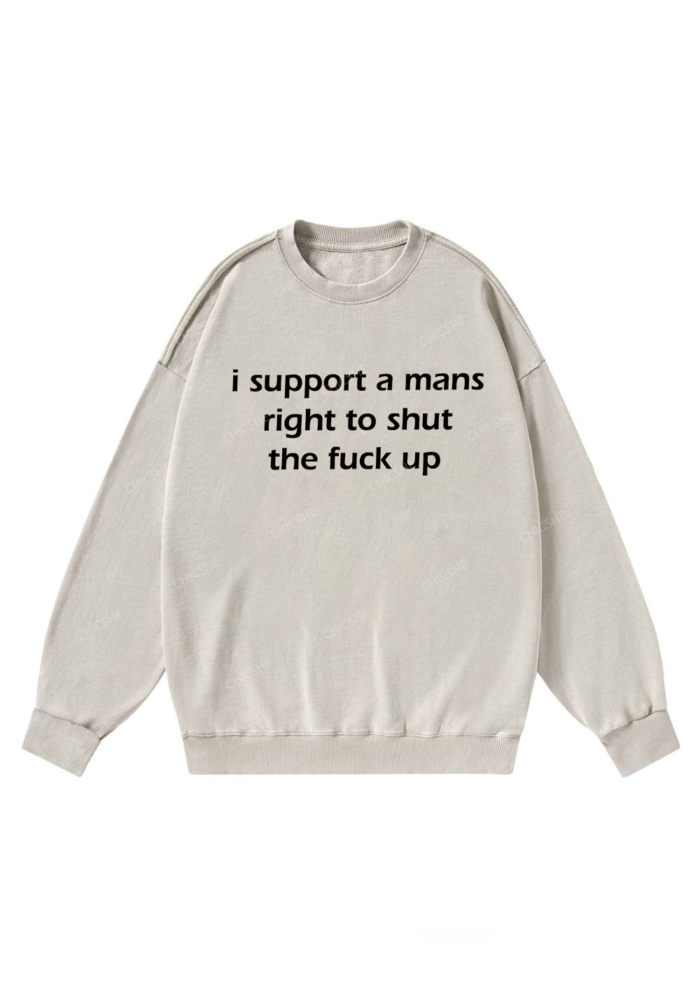 I Support A Mans Right Y2K Washed Sweatshirts Chicshe