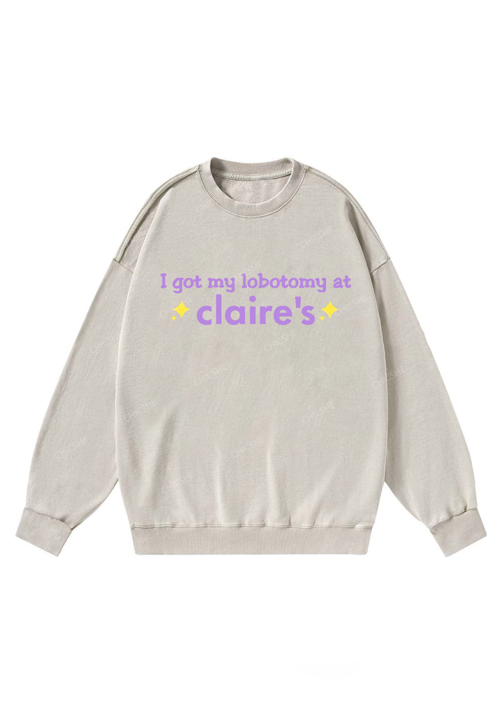 I Got My Lobotomy At Claire's Y2K Washed Sweatshirts Chicshe