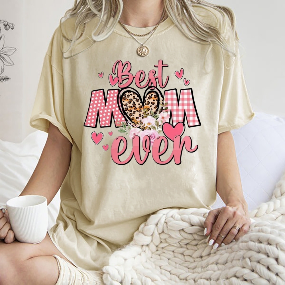 Unisex Best Mom Ever Printed Washed Tee