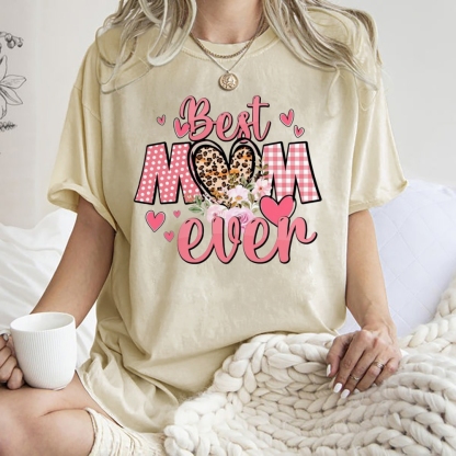 Unisex Best Mom Ever Printed Washed Tee