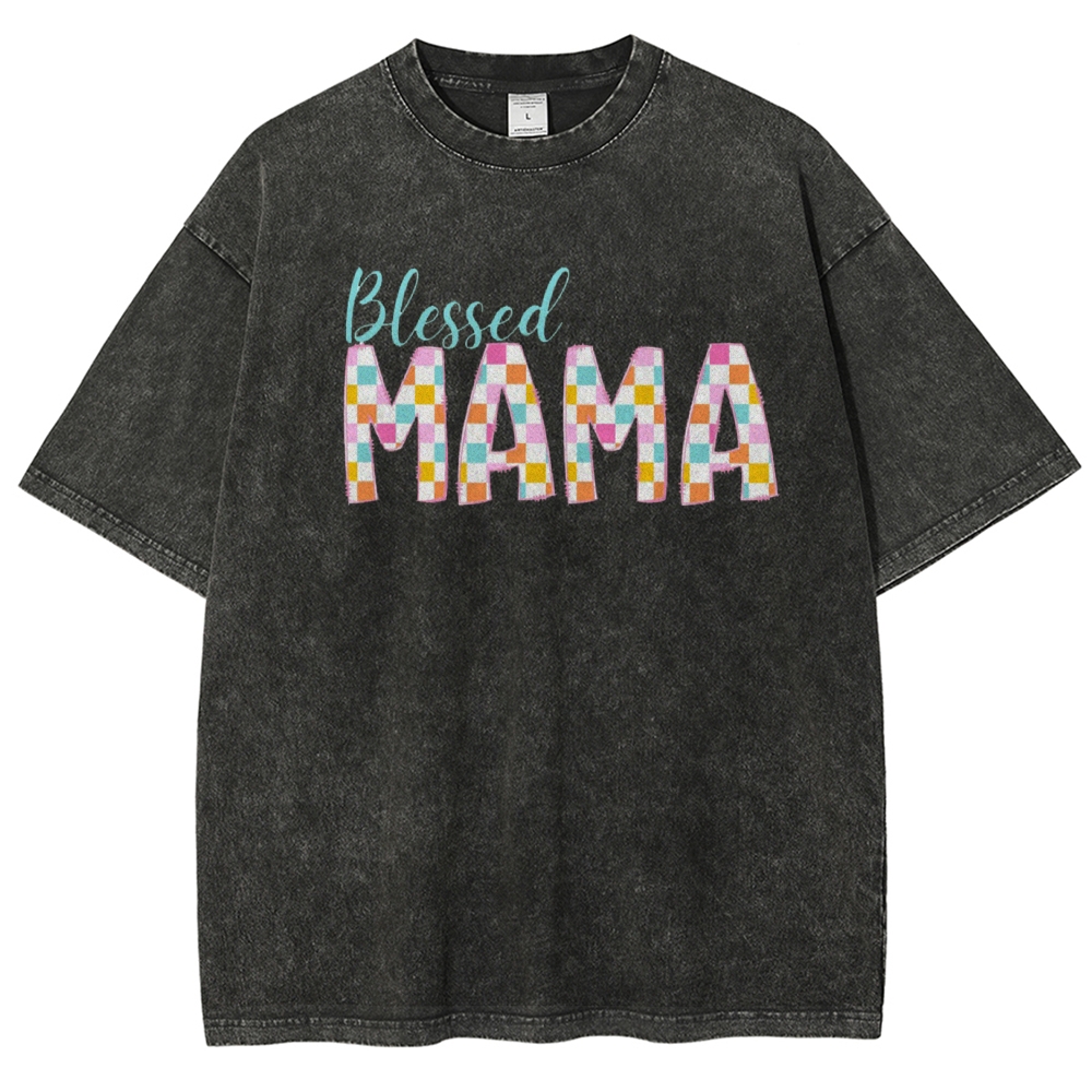 Blessed Mama Printed Washed Tee