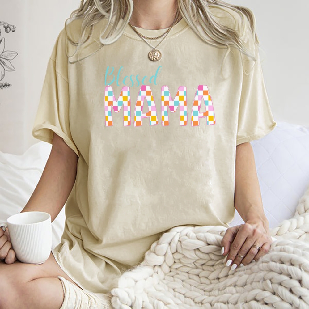 Blessed Mama Printed Washed Tee