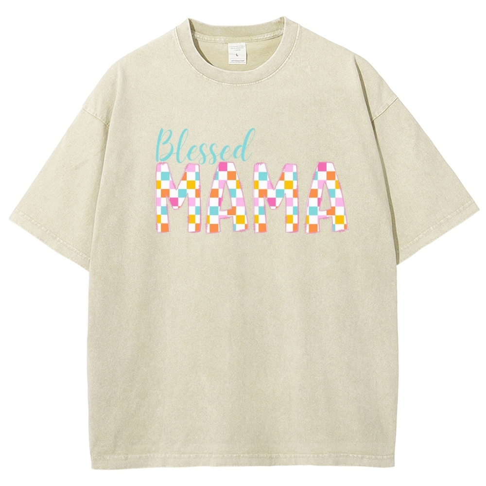 Blessed Mama Printed Washed Tee