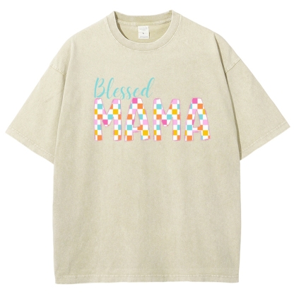 Blessed Mama Printed Washed Tee