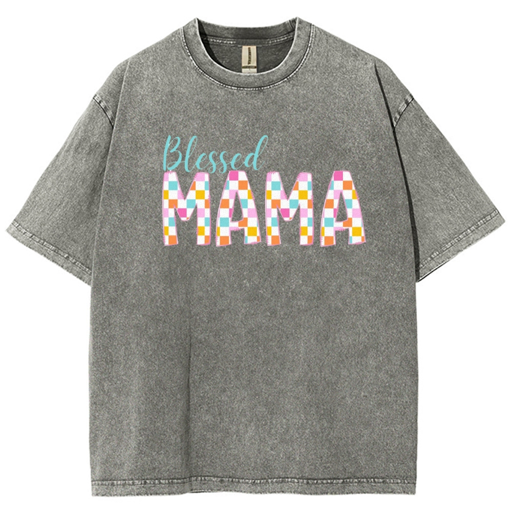 Blessed Mama Printed Washed Tee