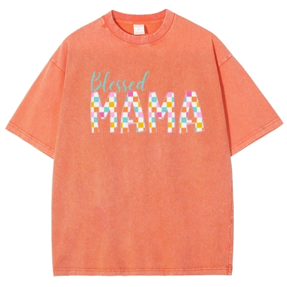 Blessed Mama Printed Washed Tee