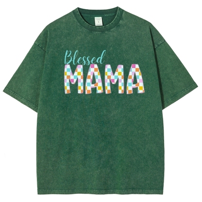 Blessed Mama Printed Washed Tee