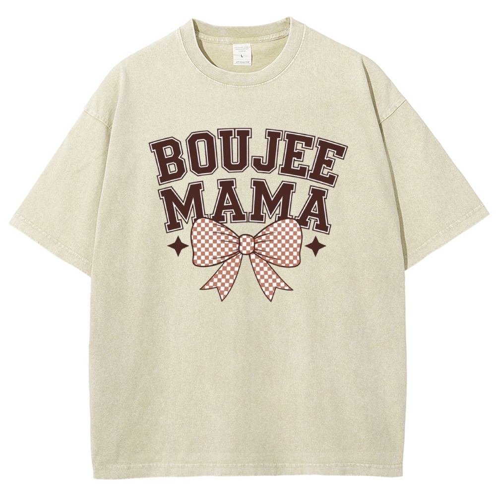 Boujee Mama Bow Printed Washed Tee