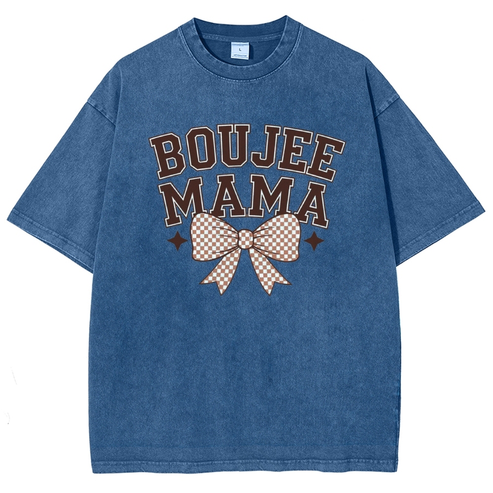 Boujee Mama Bow Printed Washed Tee