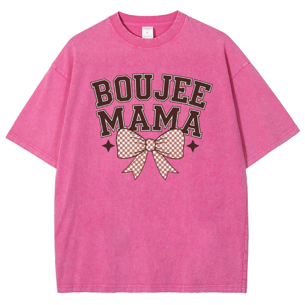 Boujee Mama Bow Printed Washed Tee