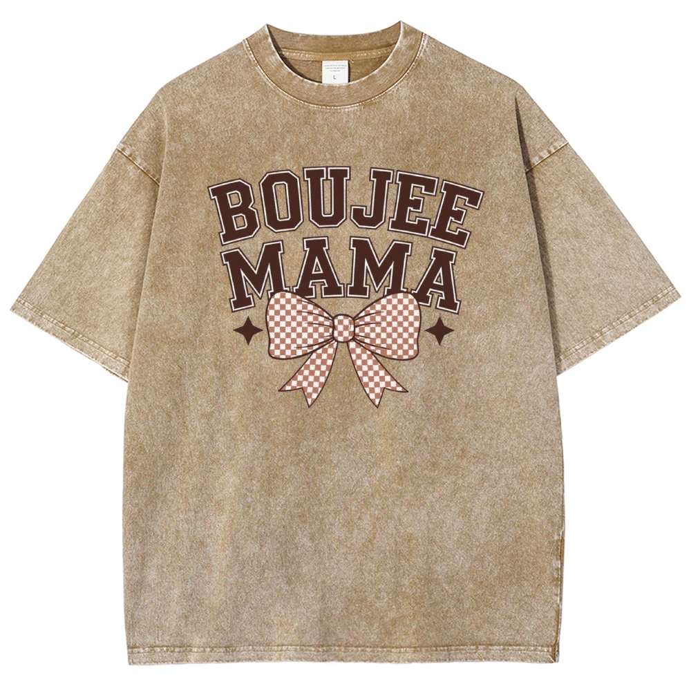 Boujee Mama Bow Printed Washed Tee
