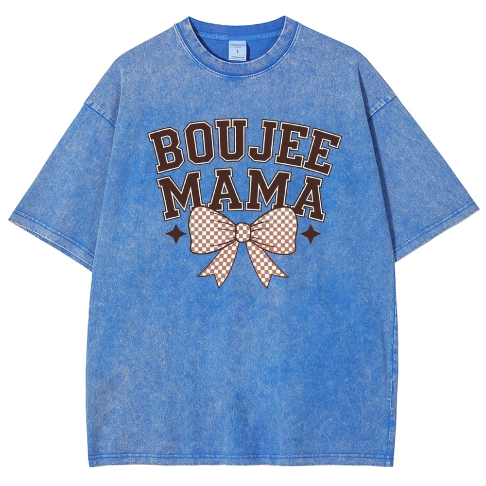 Boujee Mama Bow Printed Washed Tee
