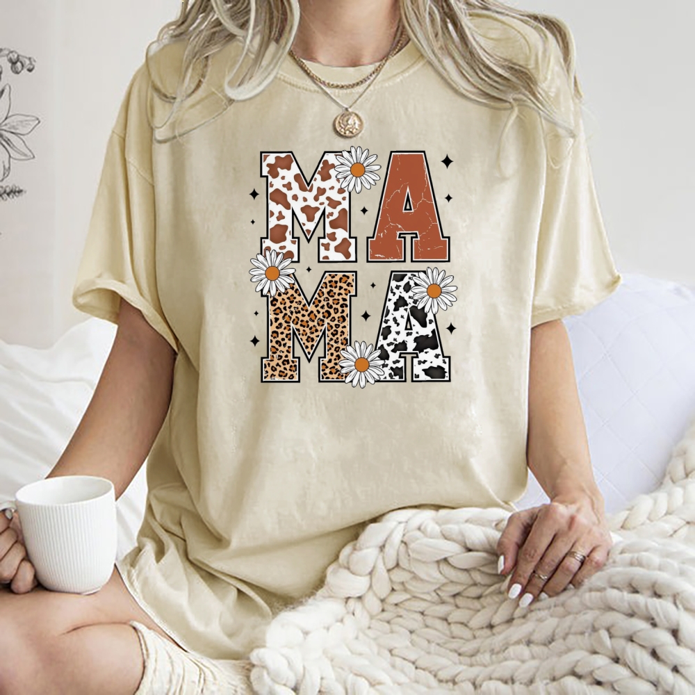 Unisex Mama Daisy Printed Washed Tee