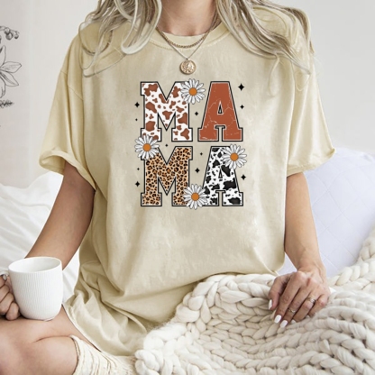 Unisex Mama Daisy Printed Washed Tee