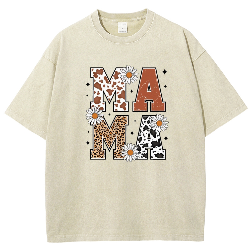 Unisex Mama Daisy Printed Washed Tee