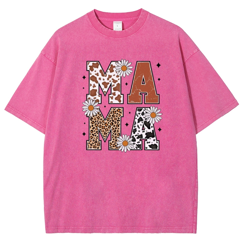 Unisex Mama Daisy Printed Washed Tee