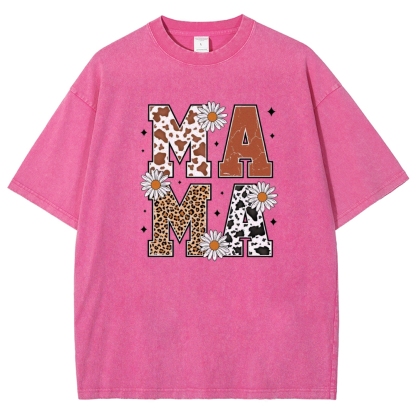 Unisex Mama Daisy Printed Washed Tee