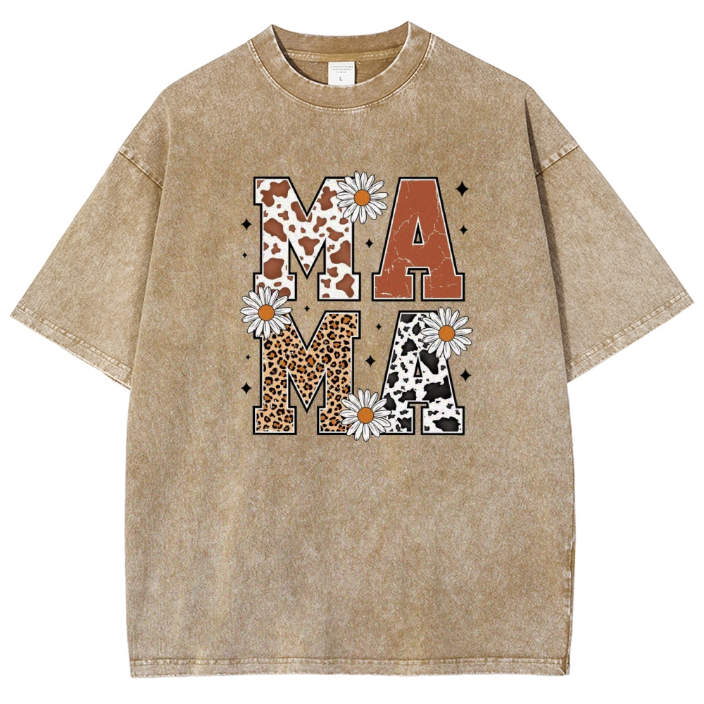 Unisex Mama Daisy Printed Washed Tee