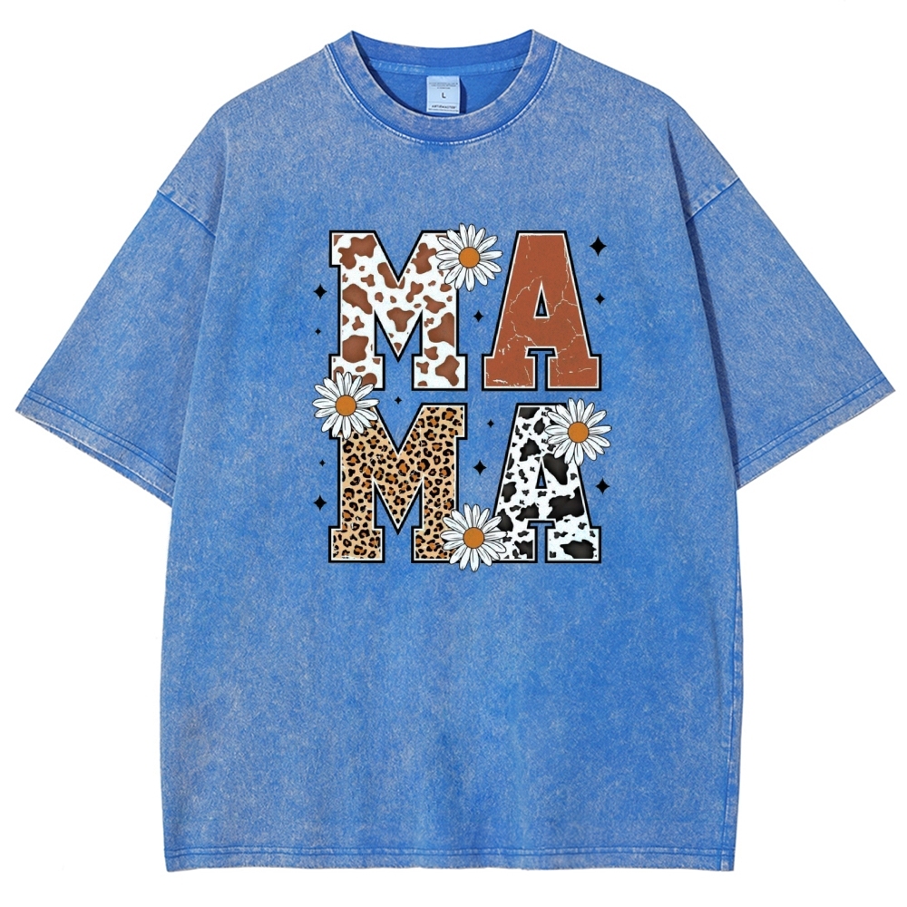 Unisex Mama Daisy Printed Washed Tee